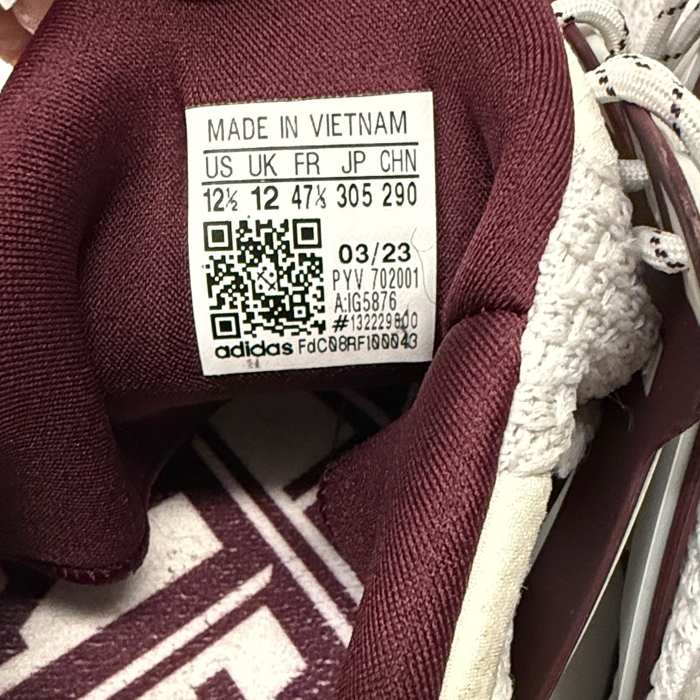 Adidas /Maroon Texas A&M Aggies Ultraboost 10 Running Shoe, Size 12.5 - Picture 8 of 11
